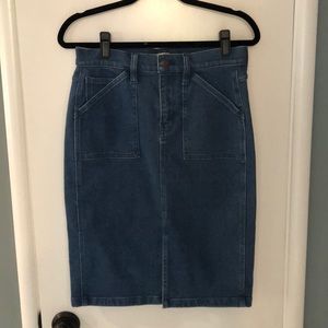 J.Crew Factory Stretch Denim Midi Skirt